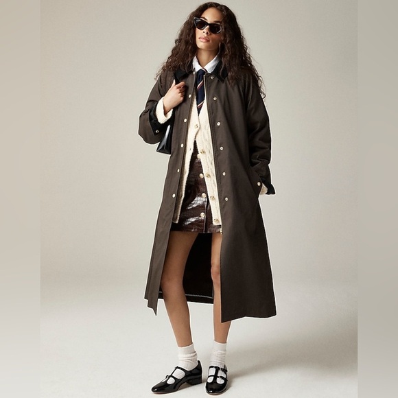 J. Crew Jackets & Blazers - J. Crew Long Barn Jacket In Waxed Cotton Twill- Dark Brown